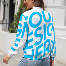 Cargar imagen en el visor de la galería, Chaqueta Manga Larga con Cremallera Casual Deportiva para Mujer LLJK Personalizada con Impresión Completa de una imagen con Foto Logo Patrón Texto