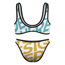 Cargar imagen en el visor de la galería, Bikini Conjunto Traje de Baño Sexy Suave Verano Playa de 2 piezas para mujer S99D54 Personalizado con Impresión Completa de múltiples imágenes con Foto Logo Patrón Texto