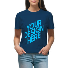 Cargar imagen en el visor de la galería, Camiseta de manga corta boutique de alta 100% algodón para mujer NZ2205112 Personalizada con Impresión Frontal Trasera de dos imágenes con Foto Logo Patrón Texto