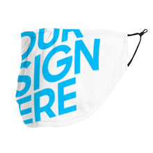 Cargar imagen en el visor de la galería, Máscara Facial de Una Pieza KZ02 sin Filtro de Poliéster con Diseño Personalizado Personalizada con Foto, Texto o Logo