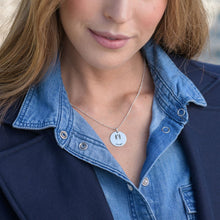 Cargar imagen en el visor de la galería, Collar Redondo de Niño Niña con Diamante en Plata de Ley 925 / Cobre Chapada en Oro / Oro Rosa para Madre Padre Parejas X0017 Grabado Personalizado con Texto Nombre