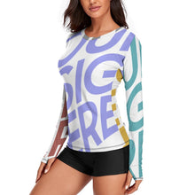 Cargar imagen en el visor de la galería, Camiseta Manga Larga de Protección Solar para Mujer NZ143 Personalizada con Impresión Completa de v con Foto Logo Patrón Texto