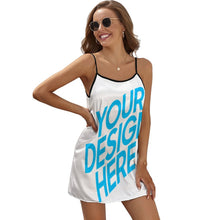 Cargar imagen en el visor de la galería, Vestido de Tirantes Sexy con Escote en V para Mujer JJ1206 Personalizado con Impresión Completa de una imagen con Foto Logo Patrón Texto