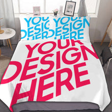 Cargar imagen en el visor de la galería, Juego de cama reversible de 3 piezas (1 funda nórdica + 2 fundas de almohada) estampado por ambos lados personalizado con patrón foto texto
