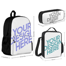 Cargar imagen en el visor de la galería, Conjunto de Mochila y Bolsa de Almuerzo y Estuche de Lápices para Adultos Niños XB0604096 Personalizado de Múltiples Imágenes con Foto Logo Patrón Texto