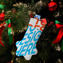 Cargar imagen en el visor de la galería, Decoración de Navidad calcetín navideño con forma de pata de perro personalizado con patrón foto texto