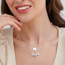 Cargar imagen en el visor de la galería, Collar con Colgante de Corazón Tridimensional para Mujer Madre X0070 Grabado con Texto Nombre de Plata / Cobre Chapado de Oro Rosa