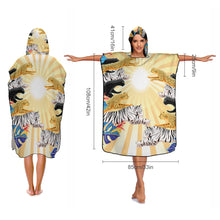 Cargar imagen en el visor de la galería, Poncho Toalla de Playa con Capucha Suave para Mujer Hombre NZ158 Personalizada con Impresión Completa con Foto Logo Patrón Texto
