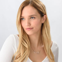 Cargar imagen en el visor de la galería, Collar Símbolo Infinito con Letras Plata Chapada en Oro / Oro Rosa para Mujer Hombre X0089 Grabado Personalizado con Texto Nombre Letra