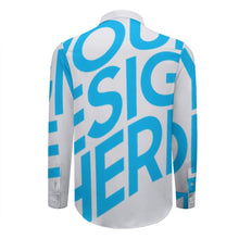Cargar imagen en el visor de la galería, Camisa con Manga Larga Solapa Bontones para Hombres 3M38 Personalizada con Impresión Completa de una imagen con Foto Logo Patrón Texto