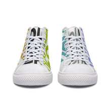 Cargar imagen en el visor de la galería, Zapatos de lona altos Diseño Asimétrico para Mujer Hombre FS0811010 Personalizados con Impresión Completa con Foto Logo Patrón Texto