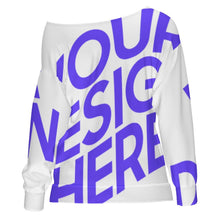 Cargar imagen en el visor de la galería, Sudadera de mujer con hombros caídos ZQ personalizado con patrón foto texto (impresión de imagen única)