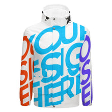 Cargar imagen en el visor de la galería, Chaqueta Corta Ligera Deportiva con Capucha Casual para Hombre A537 Personalizada con Impresión Completa de múltiples imágenes con Foto Logo Patrón Texto