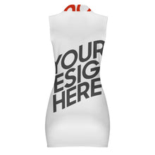 Cargar imagen en el visor de la galería, Vestido polo sin mangas para mujer NWXPO Vestido de jersey con cremallera personalizado con patrón foto texto (impresión de imágenes múltiples)