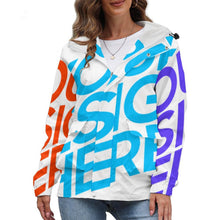 Cargar imagen en el visor de la galería, Chaqueta gruesa corta deportiva de moda con forro polar para mujer A679 Personalizada con Impresión Completa de múltiples imágenes con Foto Logo Patrón Texto