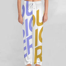 Cargar imagen en el visor de la galería, Pantalón de Pijama Largo Elástico / Pantalones de Pijama para Mujer de Tejido Ligero para Estar en Casa EEP Personalizados Impresion Completa de Múltiples Imágenes con Foto Logo Patrón Texto