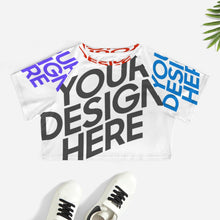 Cargar imagen en el visor de la galería, Camiseta crop top para mujer NT29 personalizado con patrón foto texto (impresión de imágenes múltiples)
