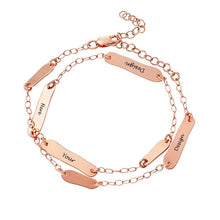 Cargar imagen en el visor de la galería, Pulsera de Barra de Plata 925 / Cobre S0021 Personalizada Grabada con Texto Nombre
