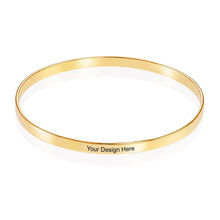Cargar imagen en el visor de la galería, Pulsera Rígida Grabada / Bracelete de Plata 925 / Cobre Chapada de Oro / Oro Rosa de 18k S0025 Personalizada con Texto Nombre