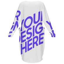 Cargar imagen en el visor de la galería, Vestido de moda para mujer de manga larga con bolsillos ZO personalizado con patrón foto texto (impresión de imagen única)