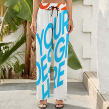 Cargar imagen en el visor de la galería, Pantalones Holgados de cintura elástica de piernas anchas para mujer NZ203 Personalizados con Impresión Completa de múltiples imágenes con Foto Logo Patrón Texto