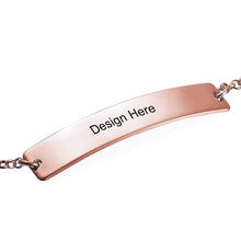 Cargar imagen en el visor de la galería, Pulsera de Identificación en Forma de Barra para Mujer Hombre S0027 Personalizada Grabada con Texto Nombre