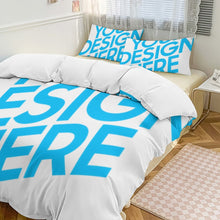 Cargar imagen en el visor de la galería, Juego de cama de 3 piezas estampado a una cara (1 funda nórdica + 2 fundas de almohada) personalizado con patrón foto texto