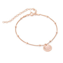 Cargar imagen en el visor de la galería, Pulsera de plata / cobre de ley 925 longitud ajustable con letras para mujer Chapada en Oro / Oro Rosa de 18 quilates S0015 Personalizada