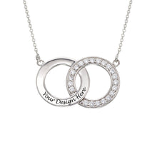 Cargar imagen en el visor de la galería, Collar de Colgantes Redondos Entrelazados de Piedras de Nacimiento para Mujer X0079 Grabado Personalizado con Texto Nombre de Plata 925 / Cobre