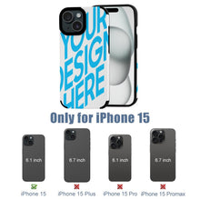 Cargar imagen en el visor de la galería, Funda de piel de fibra para iPhone 15 / 15 Plus / 15 Pro / 15 Pro Max personalizado con patrón foto texto