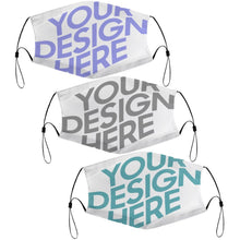 Cargar imagen en el visor de la galería, Mascarilla Higiénica Ajustable con Filtro Reutilizable Lavable Antipolvo para Adultos Mujer Hombre JJ0521192 Personalizada Impresion Completa de 3 Imágenes Diferentes con Foto Logo Patrón Texto