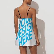 Cargar imagen en el visor de la galería, Vestido Casual Deportivo sin Mangas con Tirantes para mujer NZ049 con Diseño Personalizado con impresión completa de una imagen con Foto Logo Patrón Texto