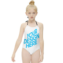 Cargar imagen en el visor de la galería, Bañador de Una Pieza con Tirantes para Niña NT017 Personalizado con Foto Logo Patrón Texto