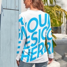 Cargar imagen en el visor de la galería, Camiseta túnica manga larga dobladillo irregular de moda para mujer HL Personalizada con Impresión Completa de una imagen con Foto Logo Patrón Texto
