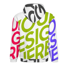 Cargar imagen en el visor de la galería, Sudadera con capucha de forro polar con cremallera completa para hombre WZIP personalizado con patrón foto texto (impresión de imágenes múltiples)