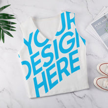 Cargar imagen en el visor de la galería, Chaleco de Punto Suéter Jersey sin Mangas cuello profundo V de Moda para mujer MY05 Personalizado con Impresión Completa de una imagen con Foto Logo Patrón Texto