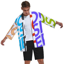 Cargar imagen en el visor de la galería, Kimono chaqueta top cárdigan camisa japonesa retro con manga 3/4 para hombre ZS904 personalizado con foto patrón texto (impresión de imágenes múltiples)
