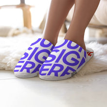 Cargar imagen en el visor de la galería, Pantuflas acogedoras de algodón para el hogar con estampado completo para mujer Personalizada con Impresión Completa con Foto Logo Patrón Texto