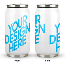 Cargar imagen en el visor de la galería, Taza tipo lata de aluminio con Tapa y Pajita Acero Inoxidable 304 Taza Térmica de Viaje Reutilizable para Café JJ0520153 Personalizada con Foto Logo Patrón Texto