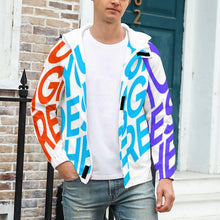 Cargar imagen en el visor de la galería, Chaqueta Gruesa de Velcro Invierno Con Capucha Cremallera para hombre A681 Personalizada con Impresión Completa de múltiples imágenes con Foto Logo Patrón Texto
