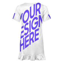 Cargar imagen en el visor de la galería, Vestido de verano para niñas vestido de manga corta F5Q personalizado con patrón foto texto (impresión de imagen única)