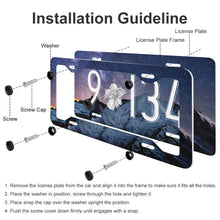 Cargar imagen en el visor de la galería, Marco de matrícula placa de matrícula de aluminio impreso, 4 agujeros de tornillo, capa transparente de protección UV, resistente a la intemperie QC1101017 Personalizado Personalizada con Foto, Texto o Logo