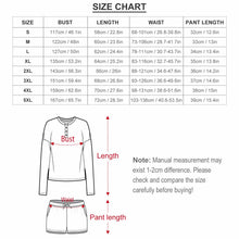 Cargar imagen en el visor de la galería, Conjunto de pijama de 2 piezas para mujer 203 camiseta manga larga abotonada + pantalón corto personalizado con patrón foto texto (impresión de imágenes múltiples)