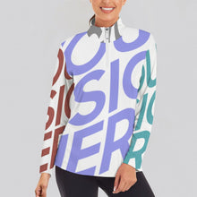 Cargar imagen en el visor de la galería, Top Deportivo con Cierre Manga Larga para Yoga Deporte Correr para Mujer SDS007 Personalizado con Impresión Completa de Múltiples Imágenes con Foto Logo Patrón Texto