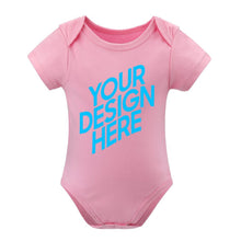 Cargar imagen en el visor de la galería, Mameluco Algodón de manga corta suave para bebé unisex YT1202005 Personalizado de una imagen con Foto Logo Patrón Texto