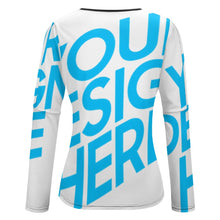 Cargar imagen en el visor de la galería, Camiseta Blusa hombro descubierto al aire fuera de manga larga para mujer NZ150 con impresión completa con una sola imagen Personalizada con Foto Texto o Logo