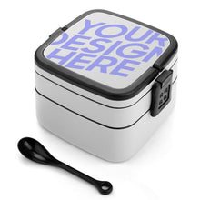 Cargar imagen en el visor de la galería, Caja de almuerzo de doble capa / Bento / Lonchera Plástica XB0602028 Personalizada con Impresión Completa con Foto Logo Patrón Texto