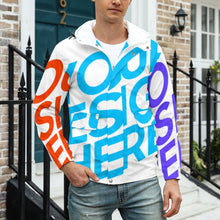 Cargar imagen en el visor de la galería, Chaqueta Corta Ligera Deportiva con Capucha Casual para Hombre A537 Personalizada con Impresión Completa de múltiples imágenes con Foto Logo Patrón Texto