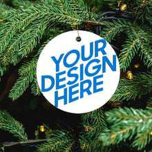 Cargar imagen en el visor de la galería, Adornos Navideños Redondos Ambos Lados Mismos con Diseño Personalizado de Tus Fotos o Nombres