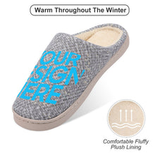 Cargar imagen en el visor de la galería, Zapatillas para Hogar de Algodón para Hombres con Diseño Personalizado Personalizada de Tus Nombres o Imágenes